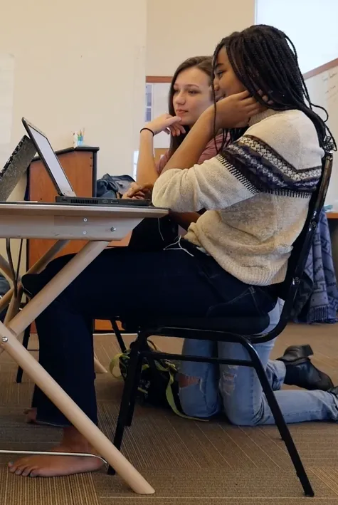 Young people doing challenging work at their own pace.